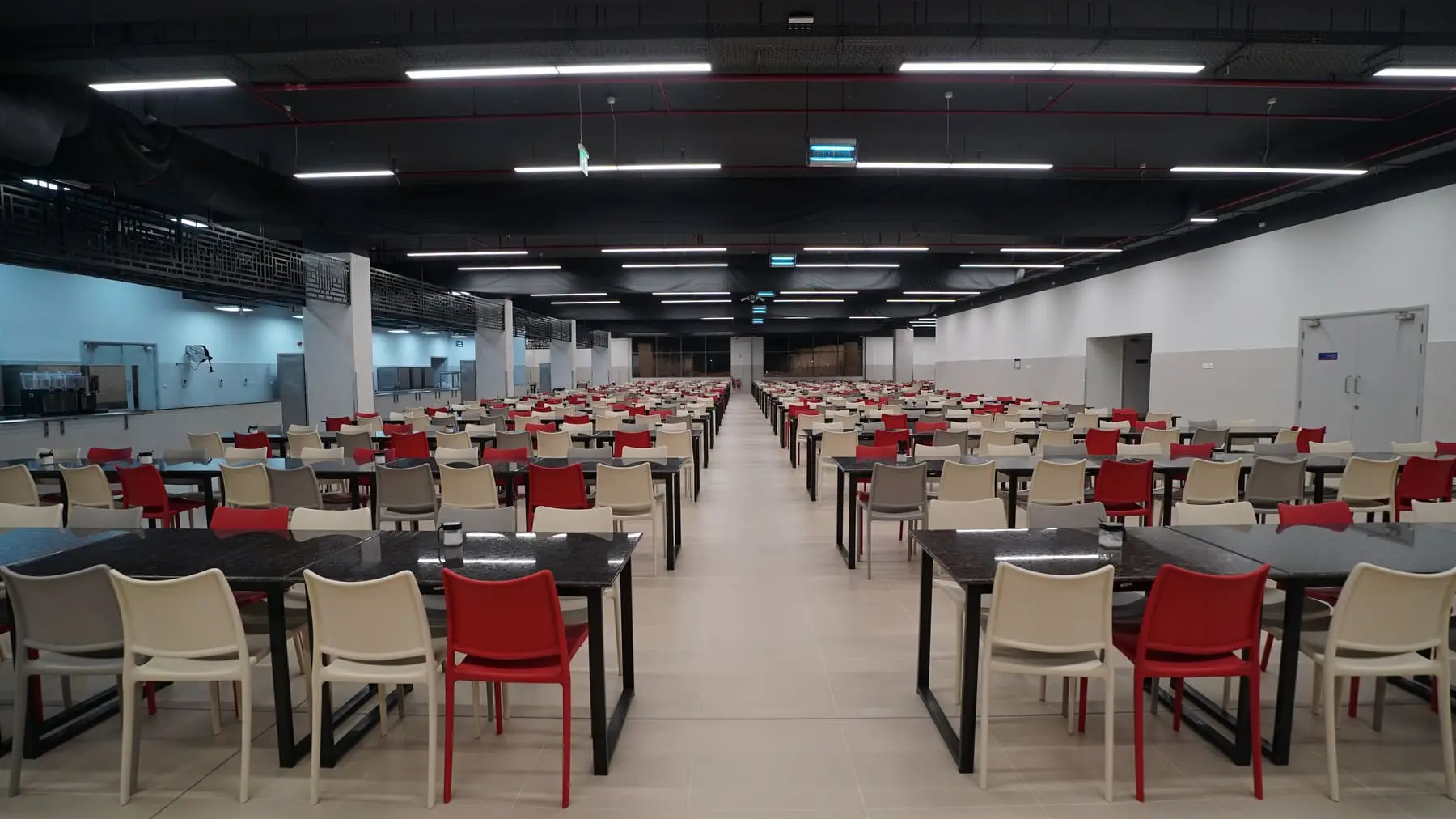 Long view down Safi Dining Hall
