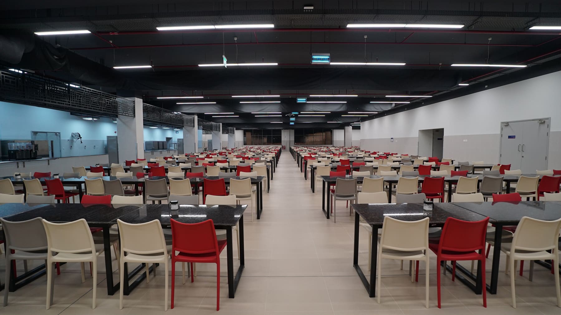 Long view down Safi Dining Hall